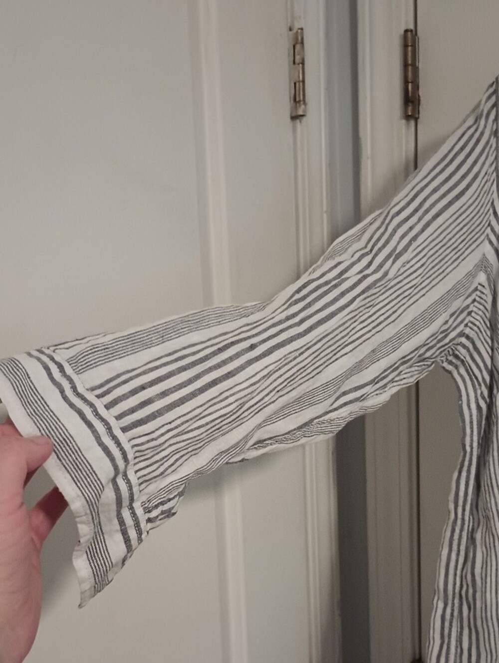 C&C California Black & White Striped Linen Top - Picture 3 of 7